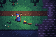 The Lamplighter walks to the edge of the fog; it dissolves and reveals a stone pillar.